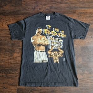 WWF The Rock Know Your Role This Rock Doesn't Bleed Shirt LARGE Vintage 1998